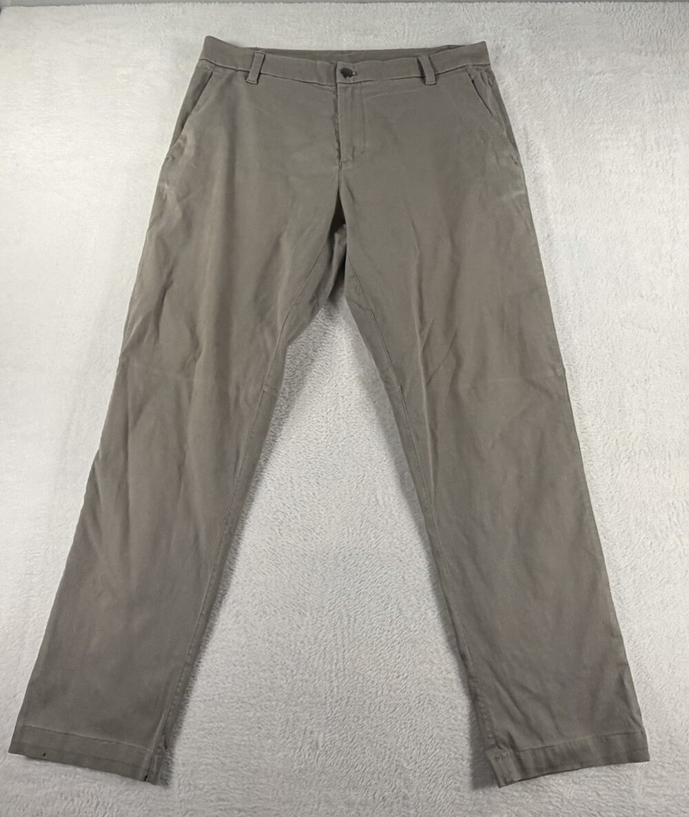 Lululemon Men Commission Pants ABC Warpstream Performance Chino Pants Gray 35x30